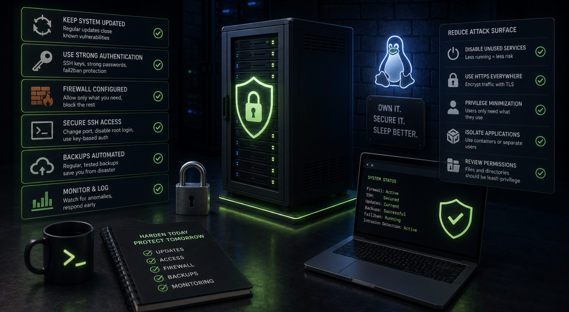 Keeping a Self-Hosted Linux Server Secure Behind a Control Panel