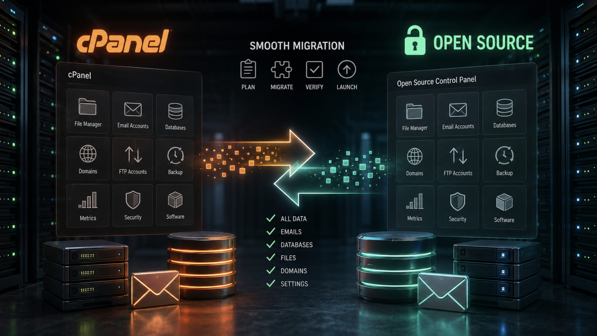 Migrating from cPanel to an Open Source Hosting Control Panel